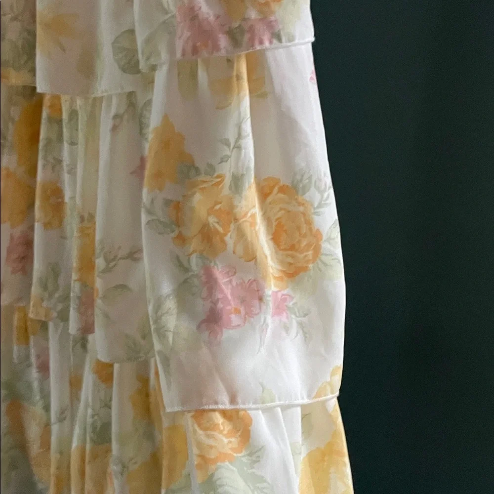 Wayf Floral Layered Maxi Skirt - Cream and Pastel - Picture 4 of 7